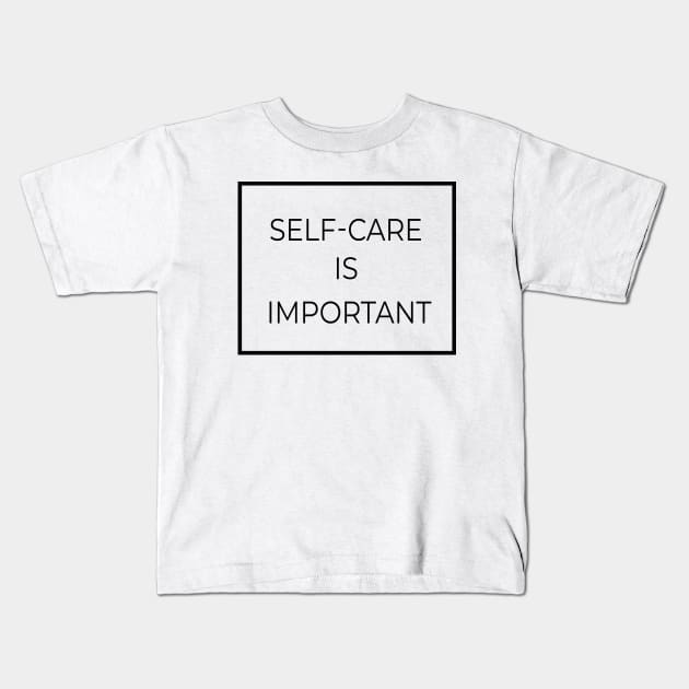 Self-Care Is Important Kids T-Shirt by Depressed Bunny